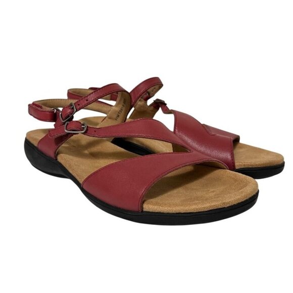 Trotters Riva Red Sandals Red Strappy Adjustable Hook/Loop Buckles Women's Sz 11 - Picture 5 of 10